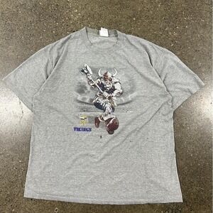 Vintage NFL Minnesota Vikings Gray T-Shirt (Size XL) Viking Graphic Y2K